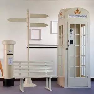 대형 5종 아이보리 공중전화 부스 인테리어 세트 (WFHJLZJ)