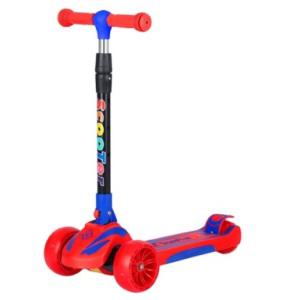 케이스피드 원터치 3단 높낮이조절 어린이 스쿠터  접이식 킥보드_레드+블루