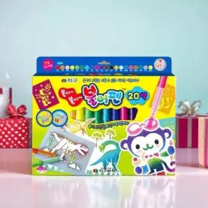 지구화학 불어펜 20색 미술놀이 수성 사인펜 스프레이 싸인펜 에어마카 꾸미기 미술준비물