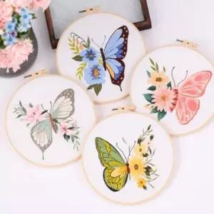 DIY 만들기 키트 패키지 자수 나비 초보자 취미 (WFK0A7O)