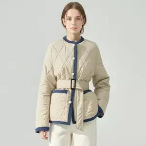 [샐리] 데님배색벨티드퀼팅패딩_I5D-CPD024