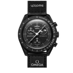 스와치 x 콜라버 x 스누비 바이오세라믹 문스와치 미션 투 더 문페이스 풀 문 SO33B700