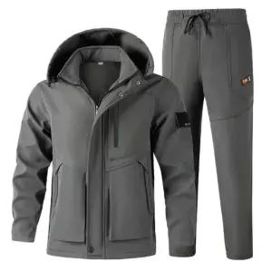 겨울 남자 기모 작업복 상하세트 캠핑 등산 낚시 노가다 방한 후드 자켓 팬츠 전술복