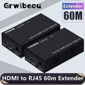 HDMI 익스텐더 RJ45 포트 네트워크 1080P to CAT5e  6 UTP LAN 60M PS4Xbox TV 박스 PC 노트북