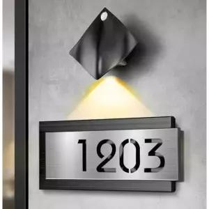 고급 아파트 현관문 룸넘버 방번호 호수판 번호판 세대호수 헤어라인 실버 가로형 센서등 포함