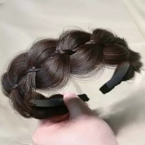 벼 머리띠 땋은 가발 꽈배기 헤어밴드 한복