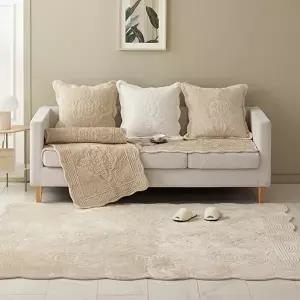 [애끌리아][애끌리아] 아센느 HR 극세사 목화솜 자수 퀼팅 소파토퍼 1장(65x180)