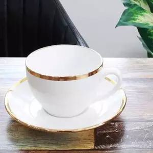 고급스러운 퓨어화이트 골드링 커피잔 1인세트