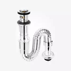 세면대 원터치 일체형 하수구 주름관 트랩 마개 화장실 물막이 배수관 욕실