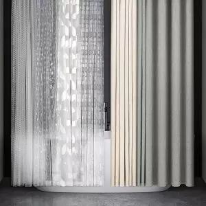 욕실샤워커튼 화장실곰팡이 욕조가림막 방수비닐 투명 커튼봉 샤워커튼