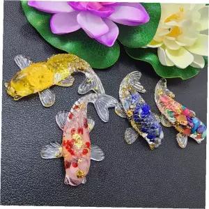 크리스탈 잉어 조각상 투명 유리 물고기 풍수 인테리어 장식품 개업선물