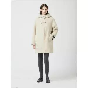 [롯데백화점]씨씨콜렉트 레더 장식 후드 하프 코트 C254MSG022