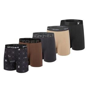 스파이더 남성 복서 브 5팩 폴리 스판덱스 퍼포먼스 복서 브 속옷