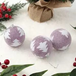 글리터 RPV585G2 장식볼 샤인퍼플 3p(8cm) (반짝이트리)