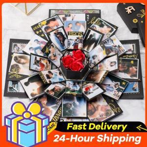 사진 앨범이 포함된 서프라이즈 폭발 상자 DIY 6면 선물 발렌타인 데이 웨딩 프로포즈를 위한 수제 창의적