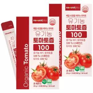 내츄럴플러스 유기농 토마토즙100 15포 X 2개 지중해 토마토 NFC 착즙 무첨가물 라이코펜
