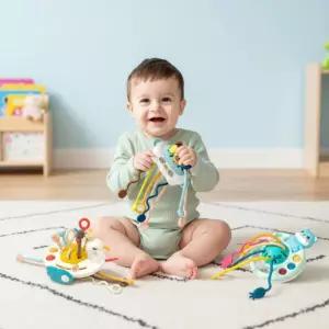 스트롱베비 5종세트 소프트 스트링 당기기 푸쉬팝 치발기 촉감놀이 소근육발달 장난감 아기