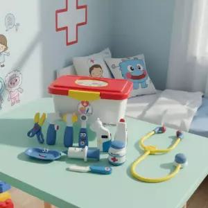 소프트 캐릭터 병원놀이세트 11종 말랑 의사 간호사 역할놀이 체온계 주사기 청진기 모형