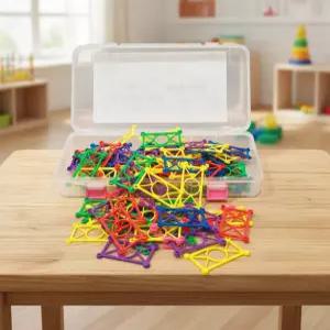 안전 거미블럭 선물용 납작 컬러 사각 블럭 말랑 블록 조립 창의력발달 장난감 (90p)