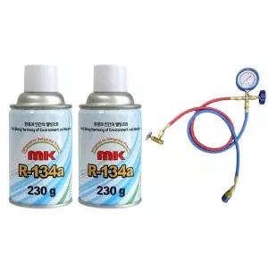 자동차 에어컨 냉매 가스 보충 R134a mk냉매 2캔+충전도구 세트