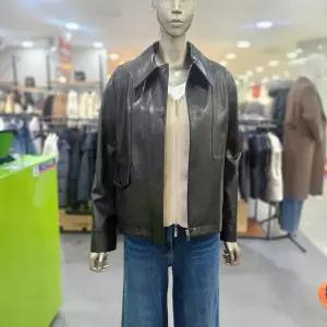 시슬리/애플아울렛/밑단 스트링 리얼 가죽 자켓 SA LEF1611