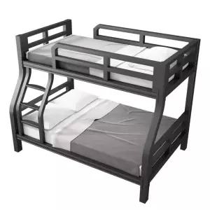 철제 2층 침대 낮은 블랙 기숙사 저상형 직선형 싱글