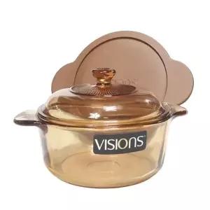 [알티피아]비젼 유리 냄비 전자레인지 오븐 직화 내열 강화유리 양수 냄비 1.25L