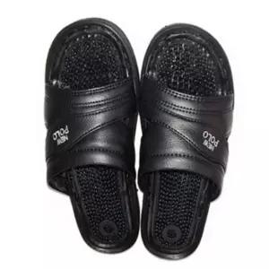 쿠션 지압 남성 슬리퍼 블랙 사무실 야외 편안한 신발 (WFKIMDI)