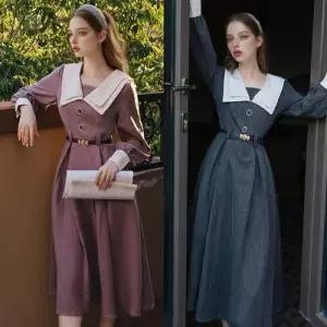 레트로 빅버튼 개화기의상대여 롱원피스 경성의복 WFLQB10