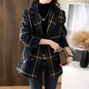 체크 루즈핏자켓 울자켓 울 체크자켓 모직자켓 WFLQVJ7