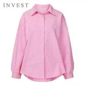 [인베스트] 샤이닝 데미지 롱 블라우스_IN6S1BL5091