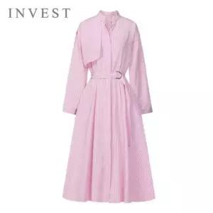 [인베스트] 스트라이프 벨티드 롱 원피스_IN6S1OP3021