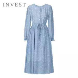 [인베스트] 잔꽃 플리츠 쉬폰 롱 원피스_IN6S1OP3031