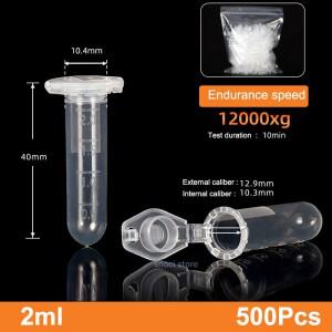 2ml 원심 분리기 튜브 휴대용 마이크로 화학  컨테이너 스냅 뚜껑 뚜껑이있는