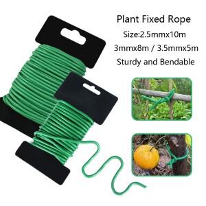 5/8/10m 재사용 가능 식워터 지지대  강스틸 와이어 고무 코팅  튼튼하고 유연한 정원 용품  가꾸기 꽃 줄