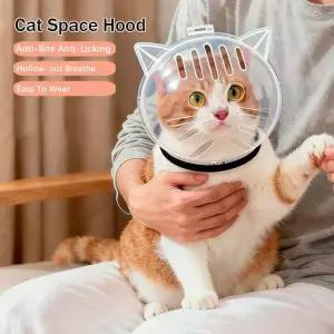 투명하고 있는 고양이 입마개 핥음 방지 긁힘 방지 고양이 마스크 커버 헬멧 미용 용품 물림 방지