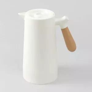 보온 보냉 기능 내열유리 주전자 1L 원터치 이중형 화이트