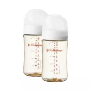 더블하트 베이직 젖병 트윈팩 젖꼭지 L 화이트 240ml BNS