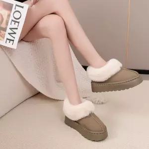 여성 3컬러 겨울 푸근한 통굽 키높이 털부츠 털신발