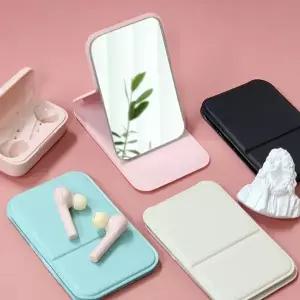 거울 손거울 접이식 사각 휴대용 탁상 소 스탠드 메이