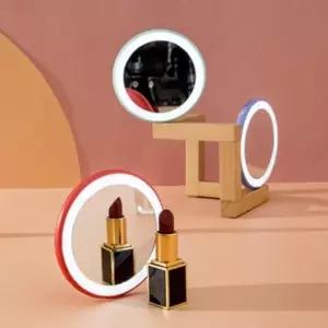 손거울 LED 휴대용 원형 메이크업 조명 미니