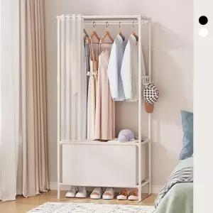 [룽스]간이옷장 수납행거 자취옷장 조립식 수납 침실 소형