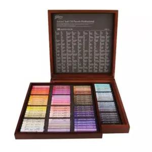 소프트 오일파스텔 120색 목함 케이스 미술 용품 색상 정리 도구