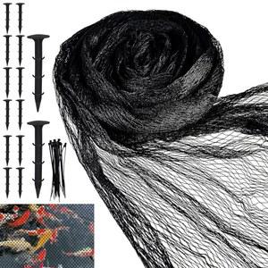 다육질 애호가 15 x 21피트 코이 연못 그물 키트, 14개의 스테이크와 20개의 지퍼 타이가 있는 그물망, 새와 고양이 포식자의 잎을 위한 정원 풀 키트