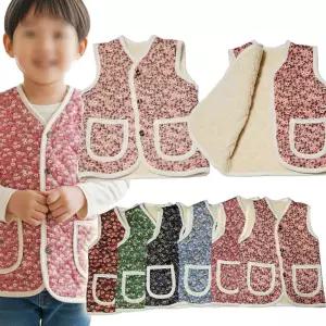 어린이 아동복 꽃무늬조끼 패딩 누비 누빔조끼 촌캉스 시골조끼 김장조끼 할머니 겨울조끼 방한용품 깔깔이