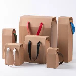 (2줄 수제청 손잡이) 선물상자 일체형 크라프트 크래프트 대형 큰 작은 종이 포장박스 선물세트 낱장 조립식 수건 유리병 미니 답례품 기프트 들기름 소형 병 골판지 오란다 명절 설 설날 카톤 잼 와인 캔들 패키지