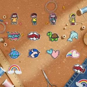 패브릭전용 열부착패치 일러스트 I) 13개세트 G