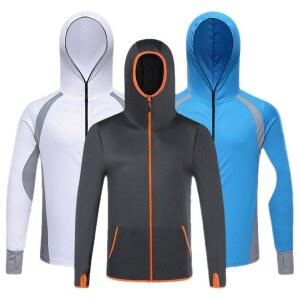 낚시 긴팔 셔츠 후드 보호 상의 자외선차단