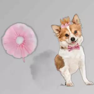 애완동물 생일 파티용 리본 드레스 애견용품 왕관
