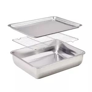 밧드 3종 세트 중 바트 사각트레이 거름망돈까스기름 업소용스텐 용튀김 용돈 까스 채반 받침